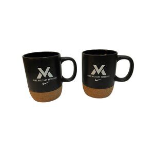 Nike Military Veterans Cork Bottom Black Mug Set Of 2 - 12oz